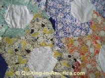 Vintage Star Flower quilt blocks closeup