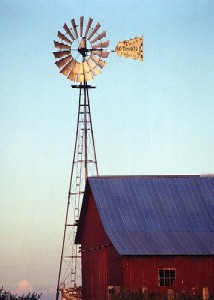 Amish Windmill and Red Barn