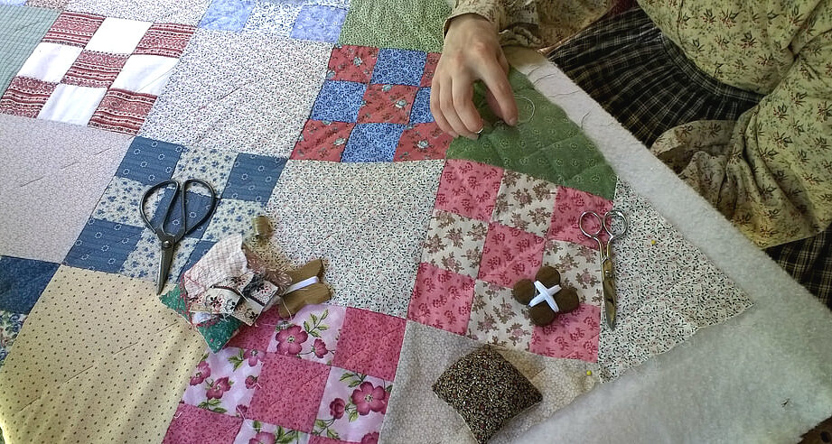 Quilting by hand