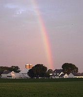 Rainbow over a Lancaster County Amish Farm