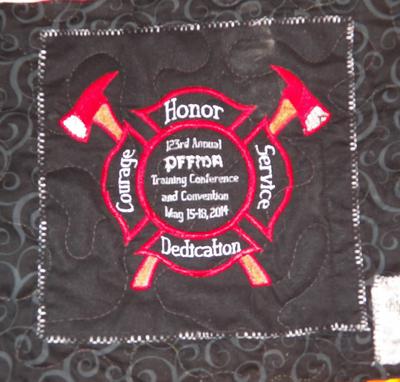 Commemorative Label on the Back of the Quilt