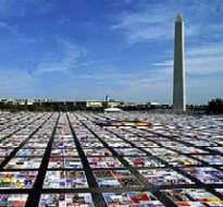 AIDS Quilt on the Washington Monument lawn.