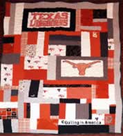 T-shirt quilt celebrating UT Longhorns