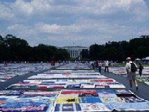 AIDS Quilt in front of the White House