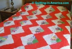 Vintage Dresden Fan Quilt on Queen-size bed